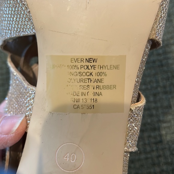 Ever New gold sparkle open toe heels (sz 40) - Picture 6 of 8